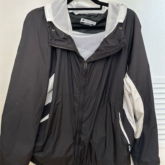 Columbia Men's Omni-Shade Windbreaker Jacket Black Hooded Full Zip Size XXL - Picture 1 of 5